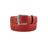 curea rosie piele naturala cu catarama metalica