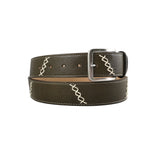 curea unisex piele maro vedere stanga