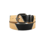 curea piele negru bej vedere fata