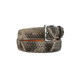 curea unisex gri maro piele de sarpe piton vedere din stanga