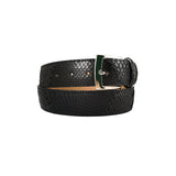 curea unisex neagra piele de sarpe piton vedere lateral stanga