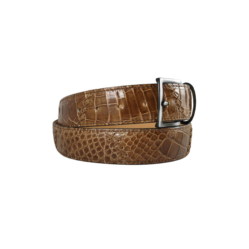 Curea Unisex din Piele de Crocodil, 110-125 cm, Maro - Ambrant