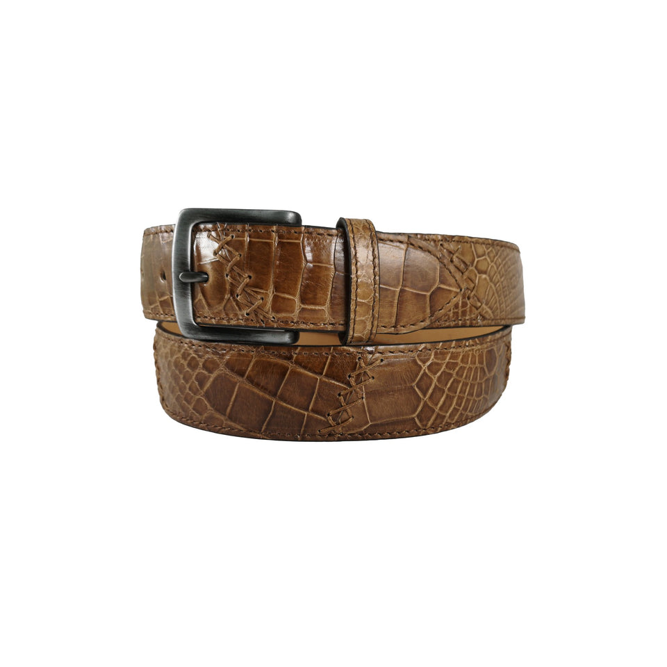 Curea Unisex din Piele de Crocodil, 110-125 cm, Maro - Ambrant