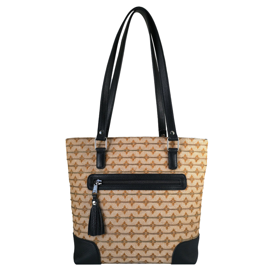 Geanta de Dama din Material Textil si Piele Naturala, Model 7 - Ambrant