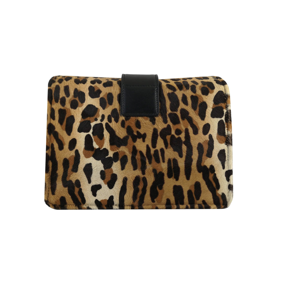 Geanta de Dama din Piele Cavallino, Maro, Animal Print - Ambrant