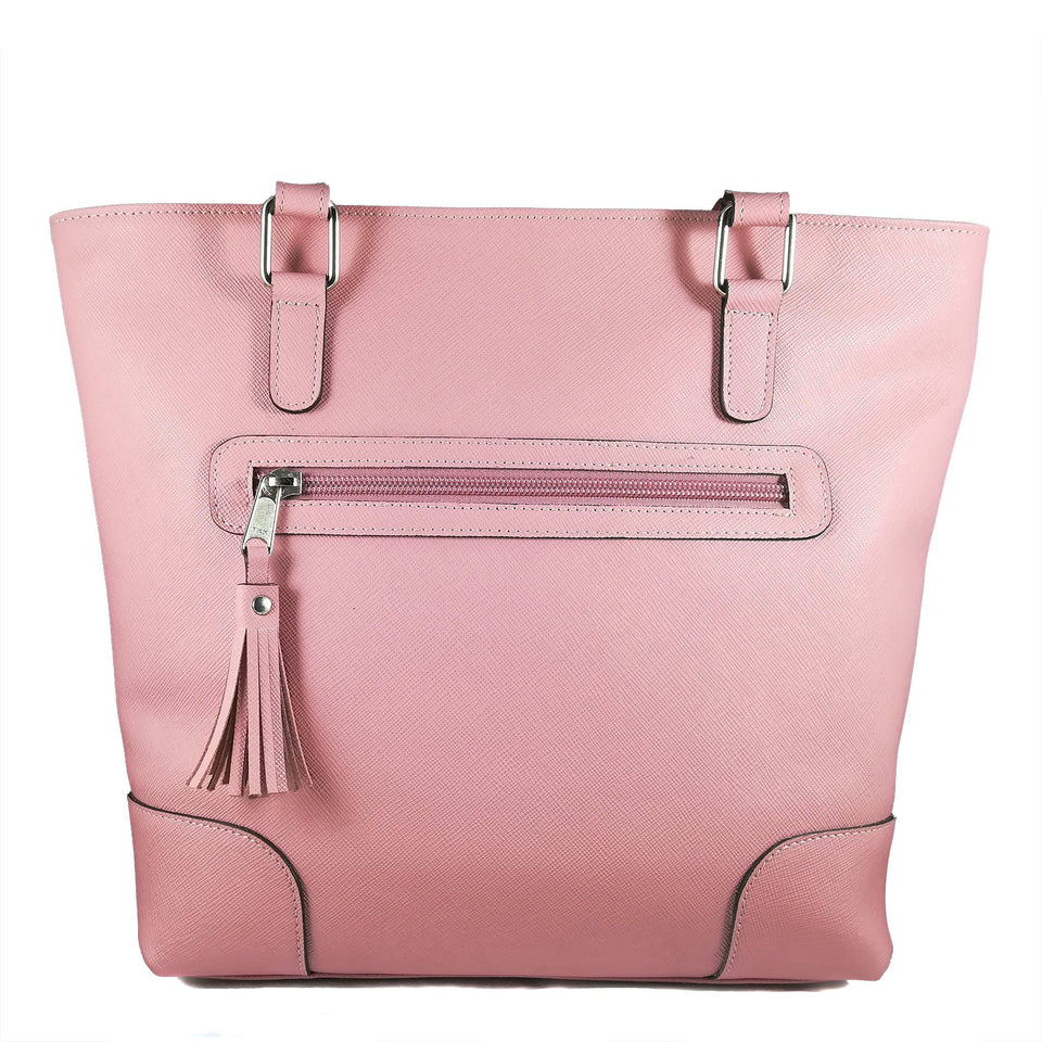 geanta genti dama piele naturala roz saffiano incapatoare femei fete