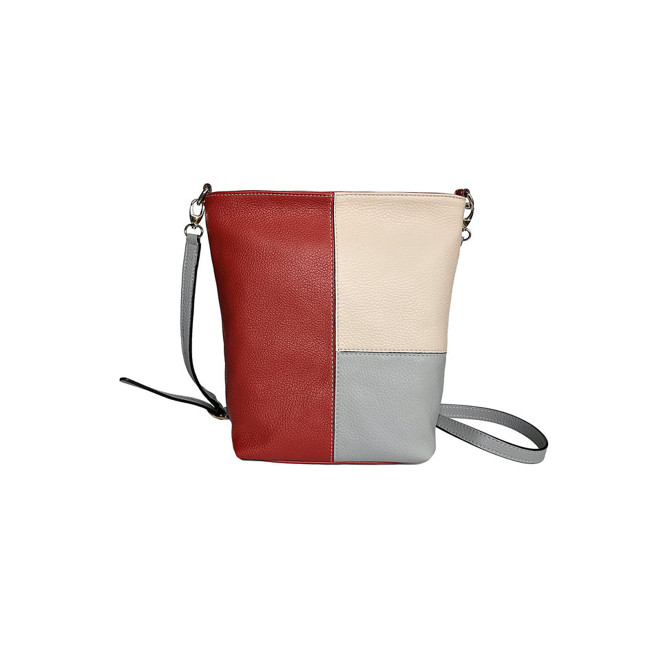 geanta de dama rosie bej gri cu bareta reglabila