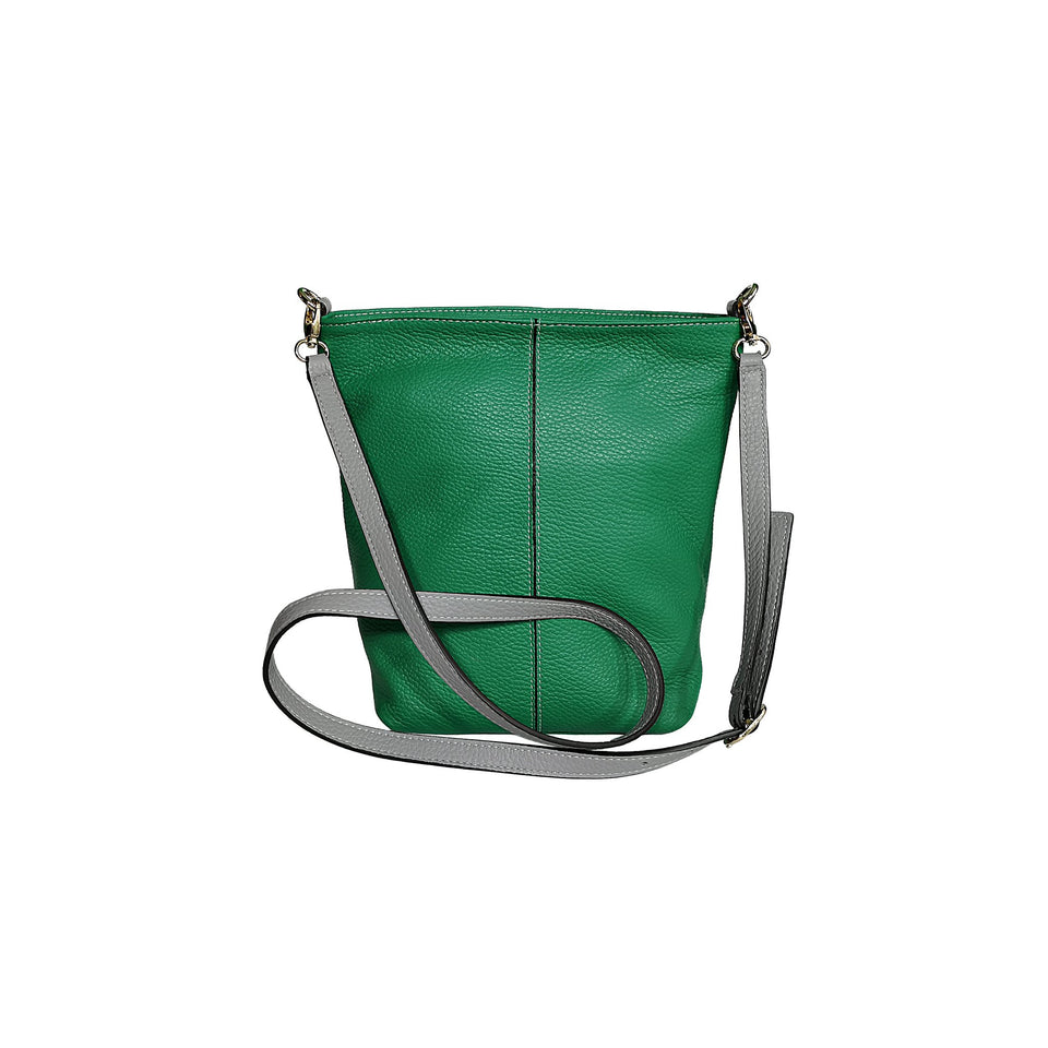 geanta de dama din piele naturala verde