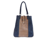 Geanta de Dama din Piele Intoarsa, Ambrant Spice 2, Gri si Maro - Ambrant