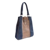 Geanta de Dama din Piele Intoarsa, Ambrant Spice 2, Gri si Maro - Ambrant