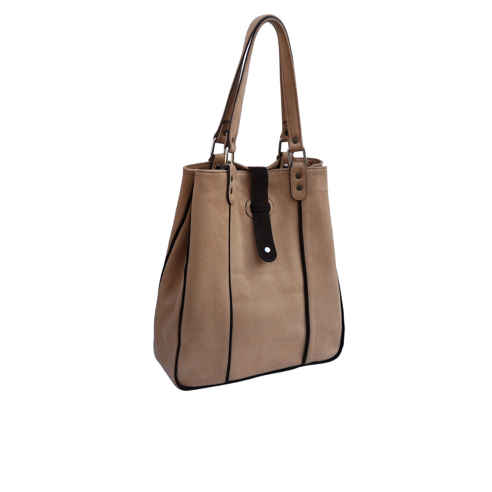 Geanta de Dama din Piele Intoarsa, Ambrant Spice 3, Maro Deschis - Ambrant