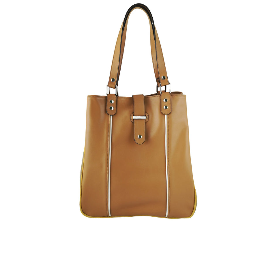 geanta dama piele naturala maro vedere frontala