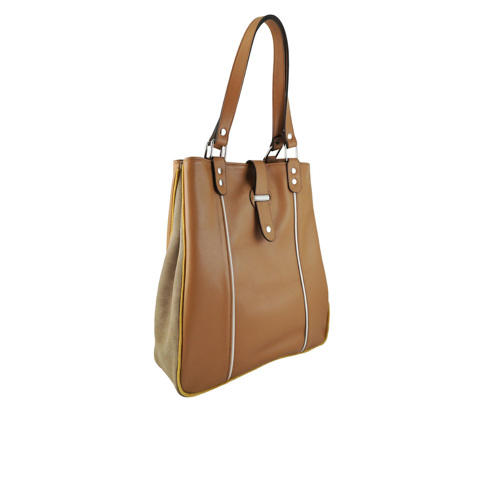 geanta dama piele naturala maro vedere laterala