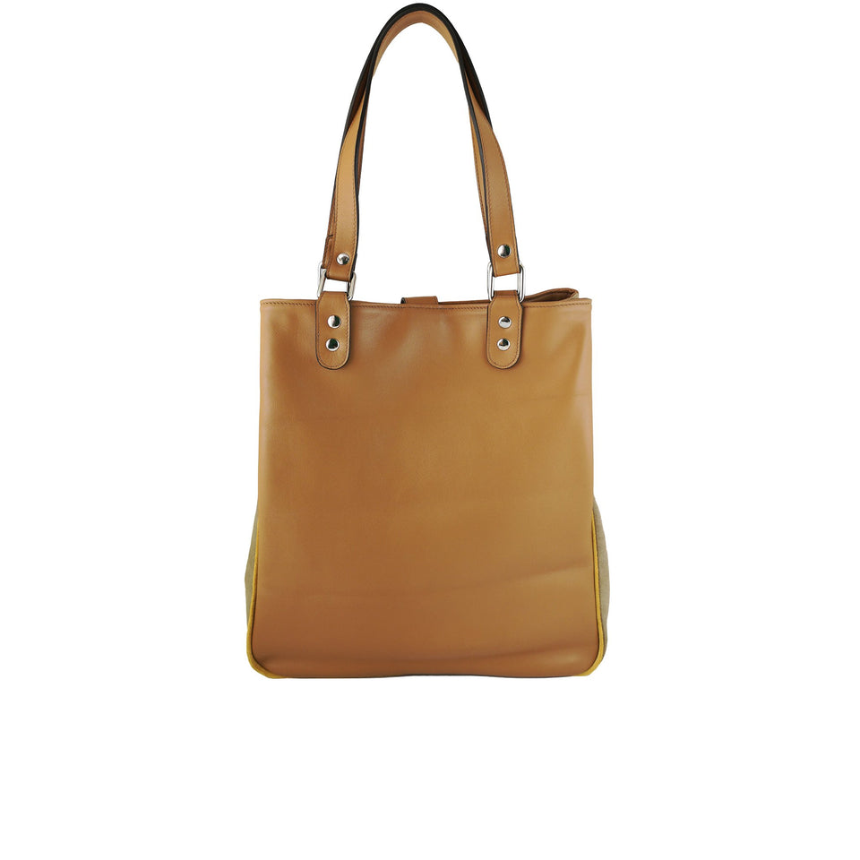 geanta dama piele naturala maro vedere din spate