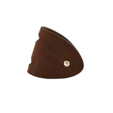 husa casti cu fir maro piele naturala