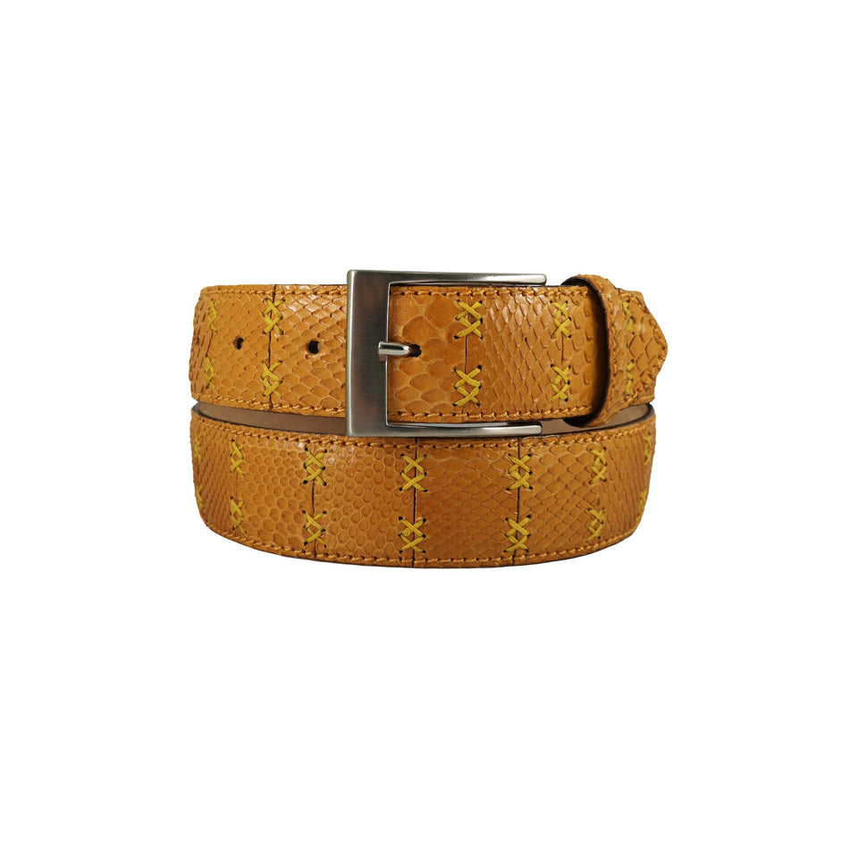 Curea Unisex din Piele de Sarpe, 95-110 cm, Portocaliu - Ambrant