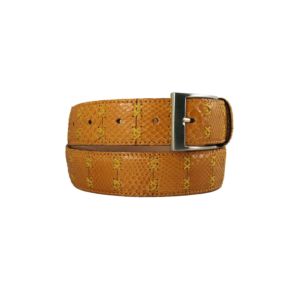 Curea Unisex din Piele de Sarpe, 95-110 cm, Portocaliu - Ambrant