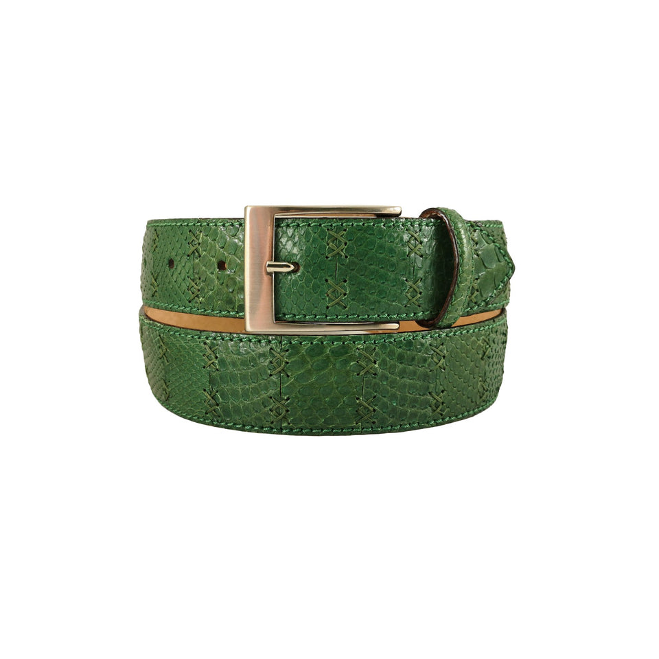 Curea Unisex din Piele de Sarpe, 100-115 cm, Verde - Ambrant