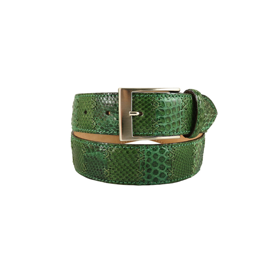 Curea Unisex din Piele de Sarpe, 90-105 cm, Verde - Ambrant