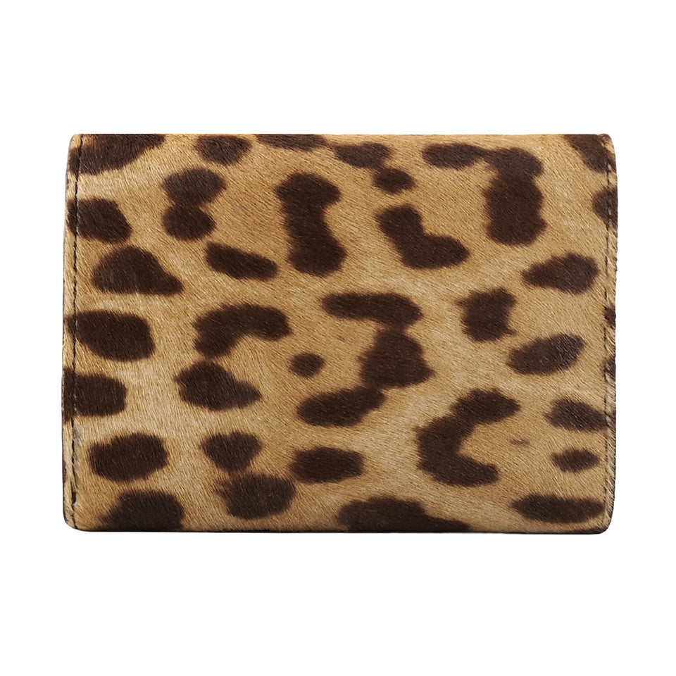 portofel dama piele cavalinho maro animal print vedere din spate