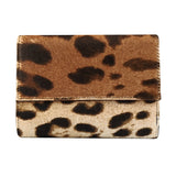 portofel dama piele naturala cavalinho animal print maro frontal