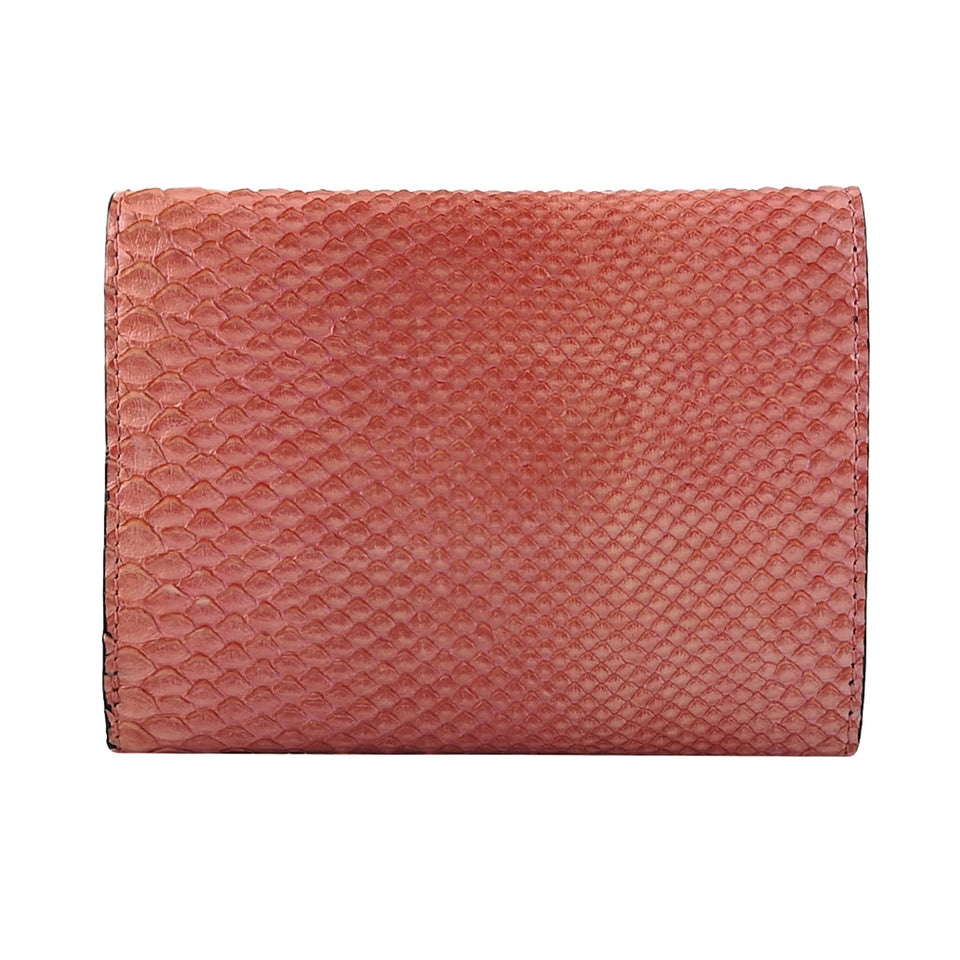 portofel dama piele de sarpe roz vedere din spate