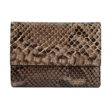 portofel dama gri si maroniu piele naturala de sarpe