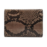 portofel dama gri si maroniu piele naturala de sarpe