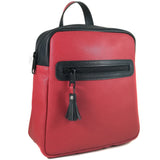 rucsac rucsacuri dama femei fete rosu rosie negru neagra piele naturala buzunare