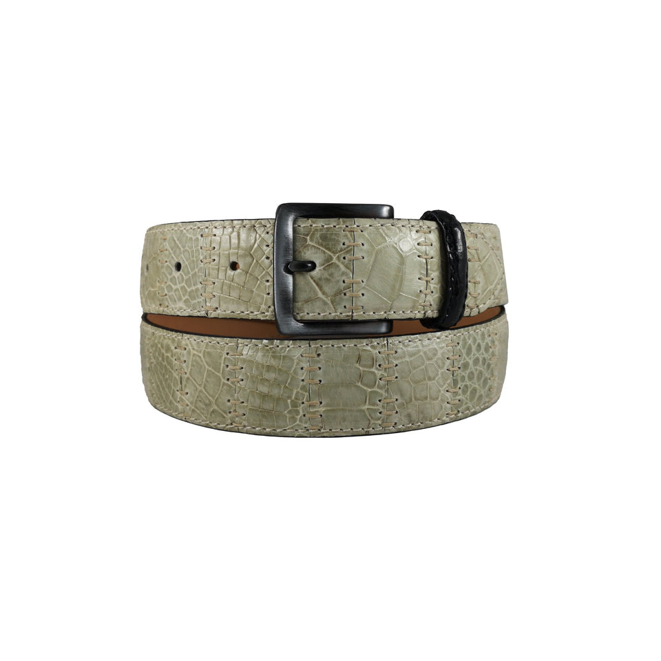 curea unisex verzui piele de crocodil catarama clasica vedere din fata