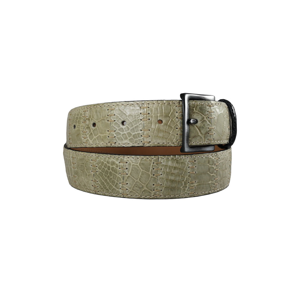 curea unisex verzui piele de crocodil catarama clasica vedere din stanga