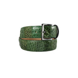 curea unisex piele de crocodil verde vedere din stanga