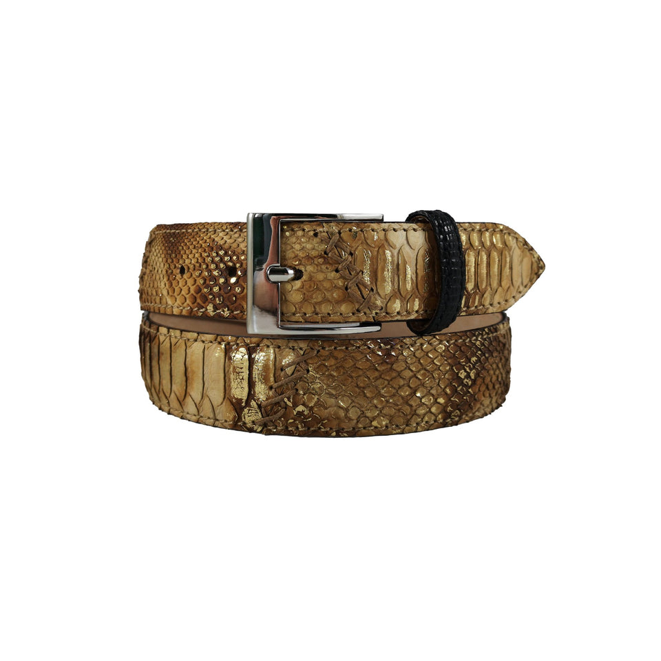 curea piele de sarpe cu solzi mari vedere din fata