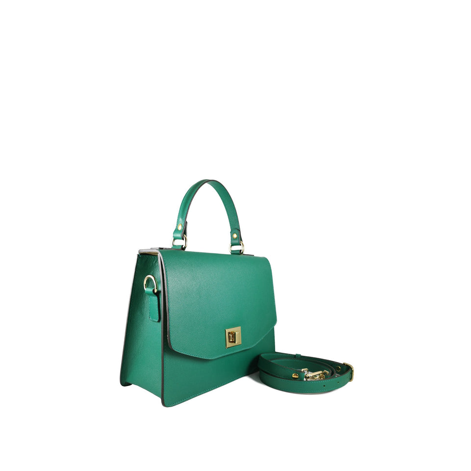 geanta dama verde cu maner fix