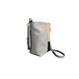 vedere profil geanta multicolora piele naturala