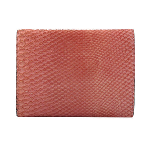 portofel dama piele de sarpe roz vedere din spate